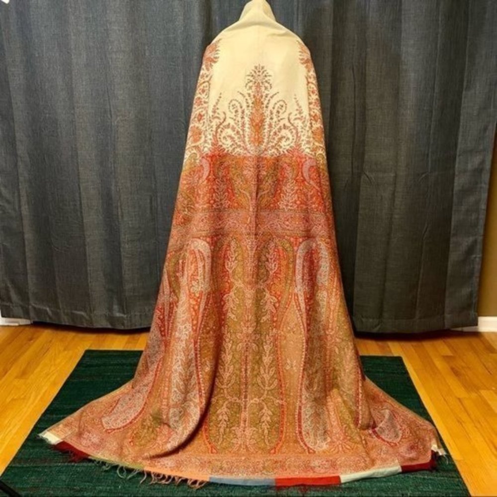 1800’s Wool Paisley Shawl -extra large! 146” x 64”